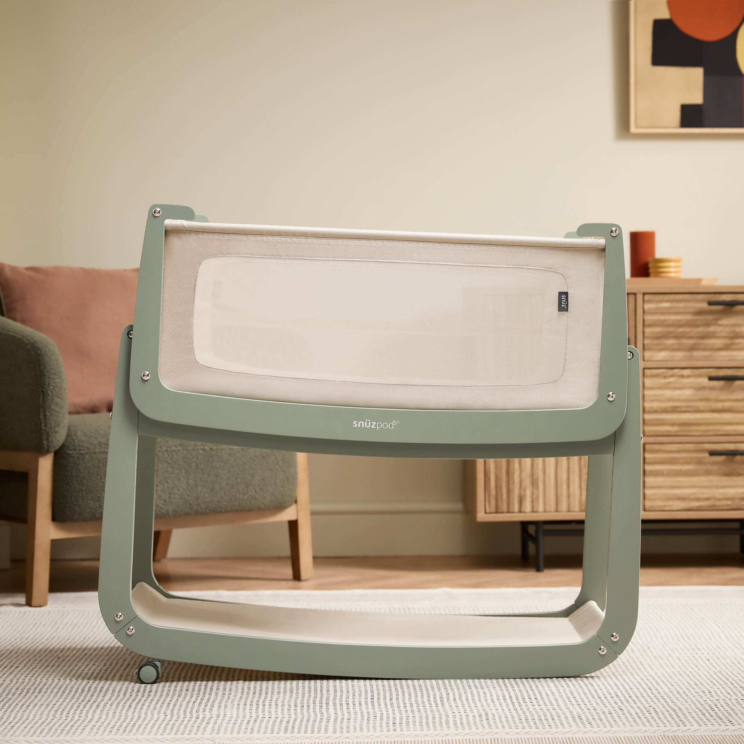 Snuz SnuzPod5 Bedside Bassinet - Sage