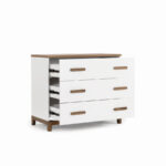 dadada LaLa Little 3-Drawer Dresser - White/Walnut