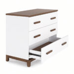 dadada LaLa Little 3-Drawer Dresser - White/Walnut